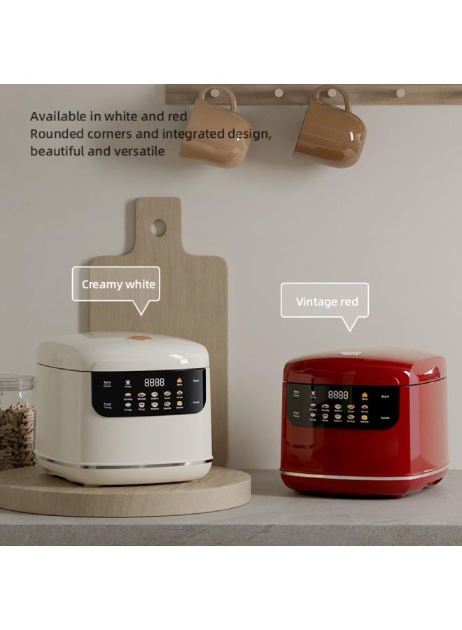 X الإصدار طباخ أرز بسعة 2 لتر مع قدر تبخير – طباخ متعدد الوظائف رقمي مزود بمؤقت وخاصية الحفاظ على السخونة، وعاء داخلي غير لاصق، سعة 4 أكواب لطهي الأرز، الشوربة، البيض والوجبات اليومية (لون كريمي) - Image 2